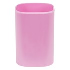 Подставка-стакан для канцелярии СТАММ "Фаворит", пластик, квадратная, розовая - фото 10048548