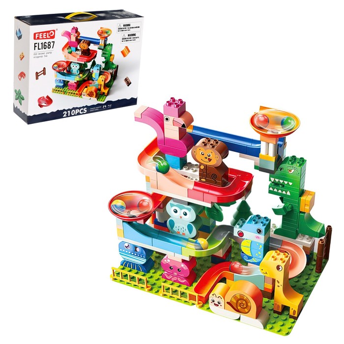 Конструктор Шарики «Зоо-горка», 210 деталей - Фото 1