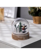 Светодиодная фигура «Шар с оленёнком» 8×8 см, дерево, пластик, батарейки AG13×3, свечение тёплое белое - фото 119636651