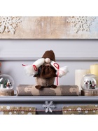 Светодиодная фигура «Гном-боровик» 8×20×8 см, текстиль, батарейки AG10×3 (в комплекте), свечение тёплое белое - фото 61041941