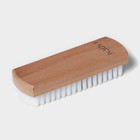 Щётка для замшевой обуви LaDо́m, буковое дерево, 12.3×4.3×3 см, бежевая - Фото 5