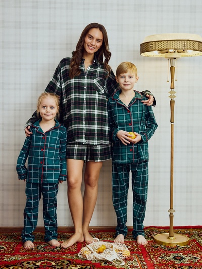 Пижама женская (рубашка, шорты) KAFTAN, размер 44-46, зелёная