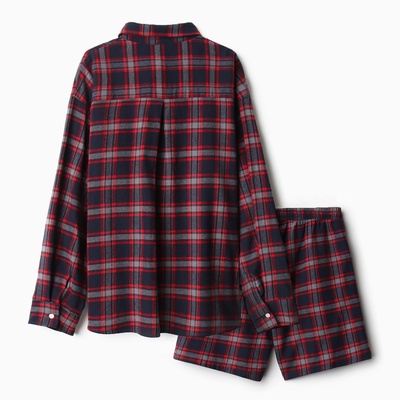 Пижама женская (рубашка, шорты) KAFTAN, размер 50-52, синяя