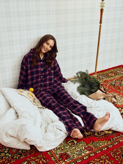 Пижама женская (рубашка, брюки) KAFTAN, размер 40-42, синяя