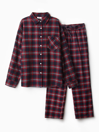 Пижама женская (рубашка, брюки) KAFTAN, размер 40-42, синяя