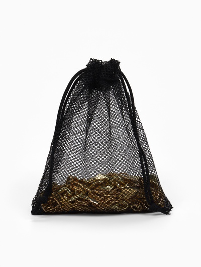 Мешочек подарочный «Маленькая сетка», 10×12 см, чёрный