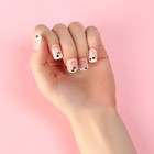 Накладные ногти «Нежность», 24 шт, клеевые пластины, форма квадрат, цвет глянцевый розовый/белый/чёрный - фото 7870839