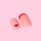 Накладные ногти «Любовь», 24 шт, клеевые пластины, форма квадрат, цвет глянцевый розовый/красный - Фото 5