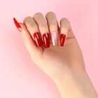 Накладные ногти «Страсть», 24 шт, клеевые пластины, форма балерина, цвет глянцевый красный/розовый/серебристый - фото 7870859