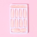 Накладные ногти «Пламя», 24 шт, клеевые пластины, форма балерина, цвет глянцевый розовый/белый - Фото 4