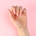 Накладные ногти «Цветной френч», 24 шт, клеевые пластины, форма миндаль, цвет глянцевый розовый/белый - фото 7870878