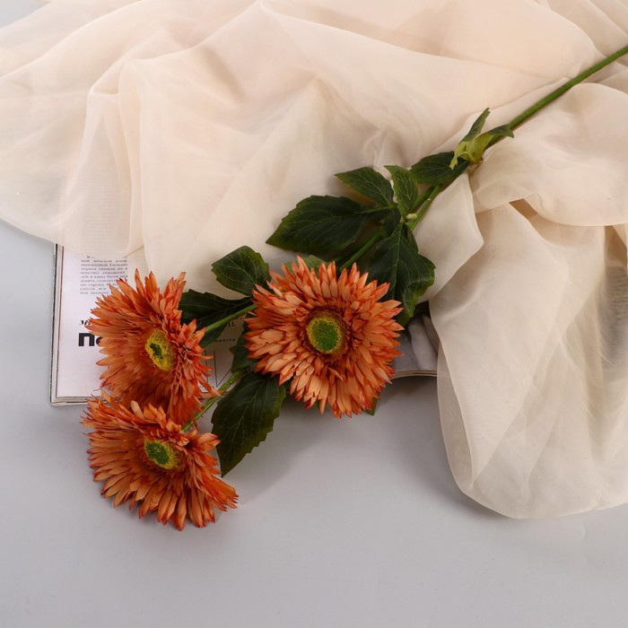 Цветы искусственные "Хризантема колор галант" 10х60 см, оранжевый - Фото 1