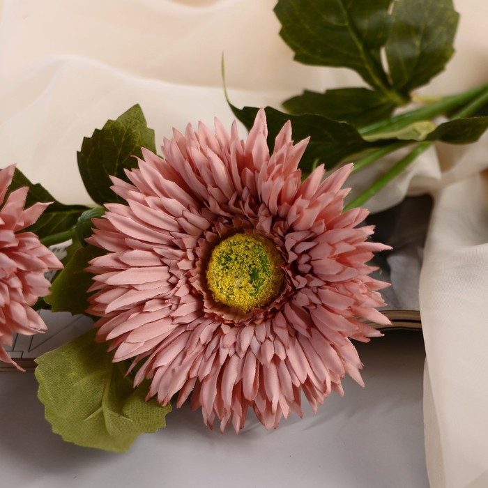 Цветы искусственные "Хризантема колор галант" 10х60 см, розовый
