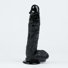 Фаллоимитатор Оки- Чпоки, реалистик, на присоске, PVC, 29 х 5 см, черный - Фото 1