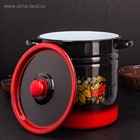 Кастрюля эмалированная, 12 л, d=24 см, цилиндрическая, цвет красно-чёрный - Фото 2