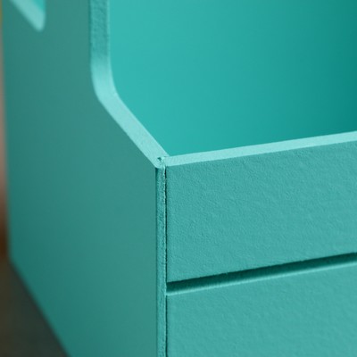 Подарочный ящик «Аром», деревянный, ручка - канат, бирюзовый, набор 3 шт.