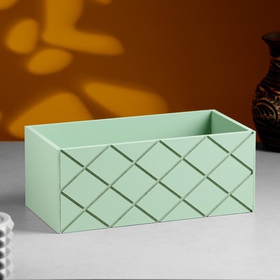 Кашпо деревянное "Эллада большая, сетка", 25×12,5×10 см Оливковый