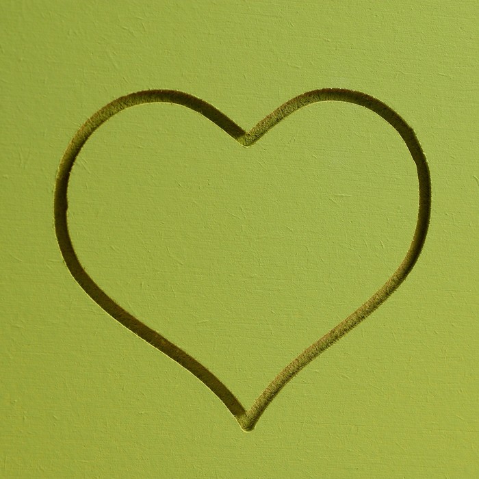 Кашпо деревянное "Symmetric Heart, сердце", с ручкой, тиффани, 25×12,5×10(28) см Фисташковый 1006006
