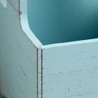 Кашпо - ящик деревянный 13,5х13,5х30 см Серо-голубой Прованс - фото 7871176