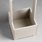 Кашпо - ящик деревянный 13,5х13,5х30 см Светло-серый Прованс - Фото 3