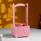 Кашпо - ящик деревянный 13,5х13,5х30 см Розовый Коралл Прованс - Фото 1