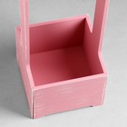 Кашпо - ящик деревянный 13,5х13,5х30 см Розовый Коралл Прованс - Фото 3