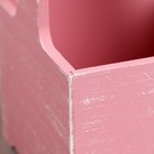 Кашпо - ящик деревянный 13,5х13,5х30 см Розовый Коралл Прованс - Фото 5