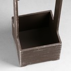 Кашпо - ящик деревянный 13,5х13,5х30 см Коричневый Прованс - фото 7871209