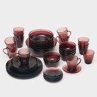 Набор столовый стеклянный «Идиллия», 43 предмета, цвет лилак - фото 2154694