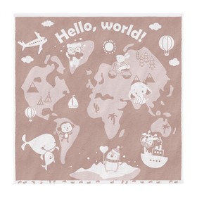 Полотенце махровое детское Облачко Hello, world!, 420 гр, размер 100x100 см, цвет бежевый тауп