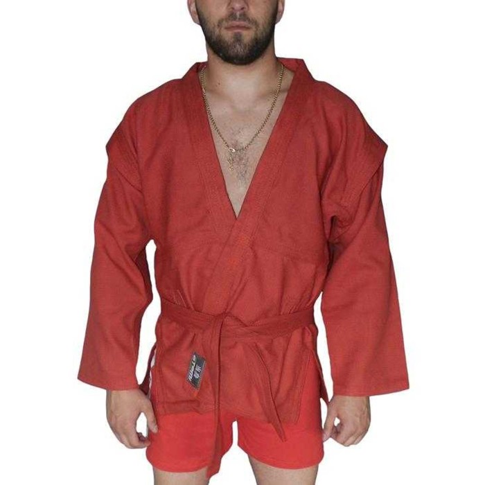 Куртка для самбо Atemi AX5, с поясом без подкладки, красная, плотность 550 г/м2, размер 54   1020318