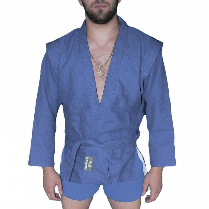 Куртка для самбо Atemi AX5, с поясом без подкладки, синяя, плотность 550 г/м2, размер 24 - Фото 1