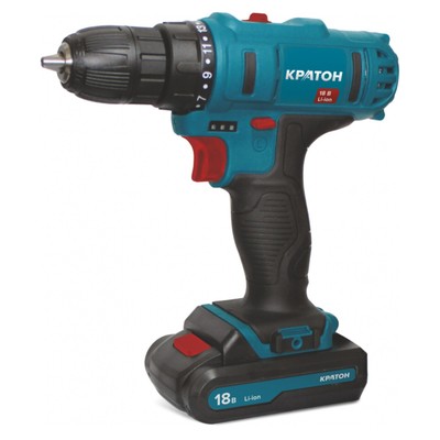 Дрель-шуруповерт Кратон CD 18-Li-2.0, аккум., Li-Ion, 2 Ач, 18 В, 32 Нм, 1400 об/мин