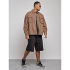 Куртка джинсовая мужская, размер 48, цвет коричневый - Фото 3
