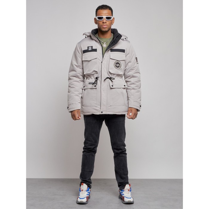 Куртка зимняя мужская, размер 50, цвет серый