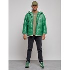 Куртка из экокожи мужская, размер 48, цвет зелёный - Фото 1