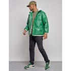 Куртка из экокожи мужская, размер 48, цвет зелёный - Фото 2