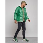 Куртка из экокожи мужская, размер 48, цвет зелёный - Фото 3