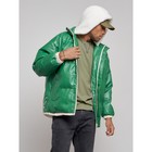 Куртка из экокожи мужская, размер 48, цвет зелёный - Фото 6