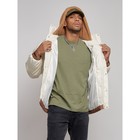 Куртка из экокожи мужская, размер 50, цвет бежевый - Фото 7