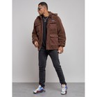 Куртка плюшевая мужская, размер 52, цвет коричневый - Фото 2