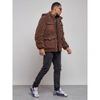 Куртка плюшевая мужская, размер 52, цвет коричневый - Фото 3