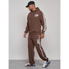 Спортивный костюм мужской, размер 50, цвет коричневый - Фото 2