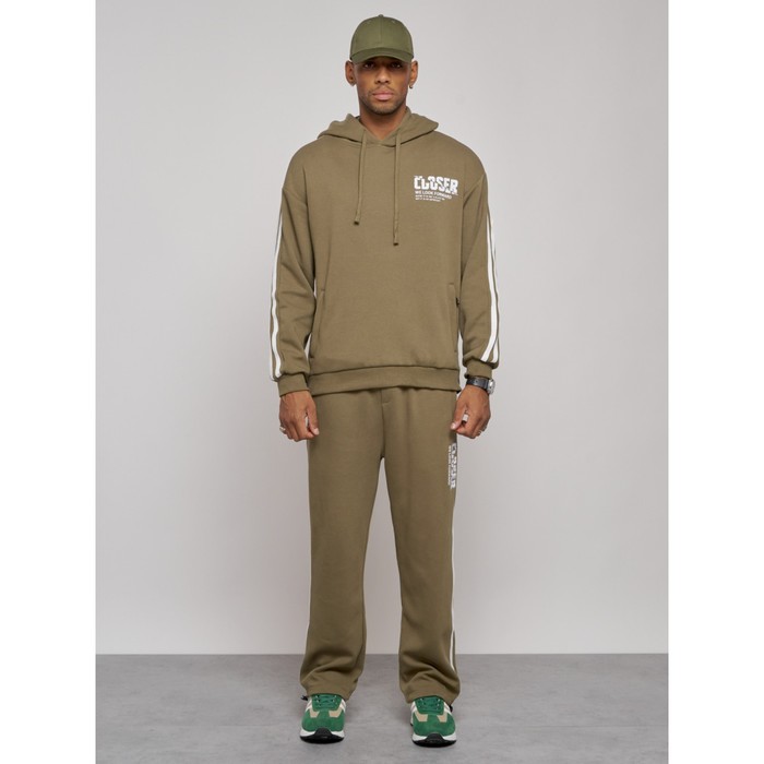 Спортивный костюм мужской, размер 54, цвет хаки