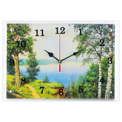 Часы-картина настенные, интерьерные "Озеро", бесшумные, 25 х 35 см