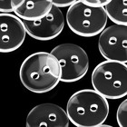 Набор пуговиц, 2 прокола, d = 11 мм, 25 шт, цвет прозрачный - фото 39824362