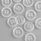 Набор пуговиц, 4 прокола, d = 11 мм, 25 шт, цвет прозрачный - фото 24361211