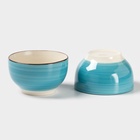 Набор посуды Доляна «Бриз», 6 предметов: кружка 360 мл, салатник 800 мл, тарелка d=19 см, керамика, голубой - Фото 6