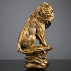 Фигура "Лев на камне" золото 16 × 23 × 41 см - Фото 1