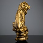 Фигура "Лев на камне" золото 16 × 23 × 41 см - Фото 4
